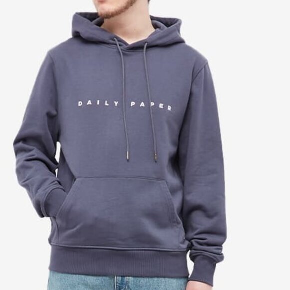 Daily Paper Men's Alias Logo Hoody in Odyssey Blue Relaxed Fit Casual Comfy - Picture 1 of 5